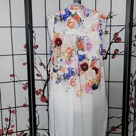 Anthropologie Maeve Floral High-Low Shirt Dress - Picture 10 of 11